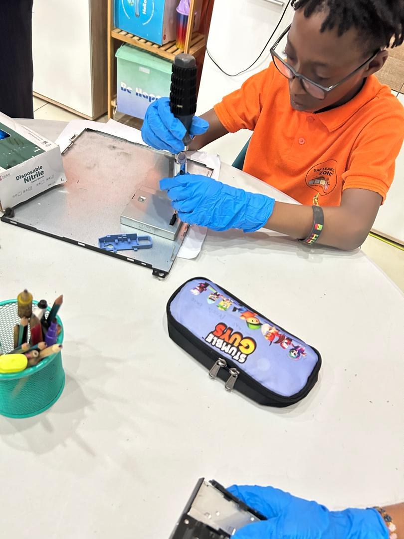 Children taking part in a STEM making activity